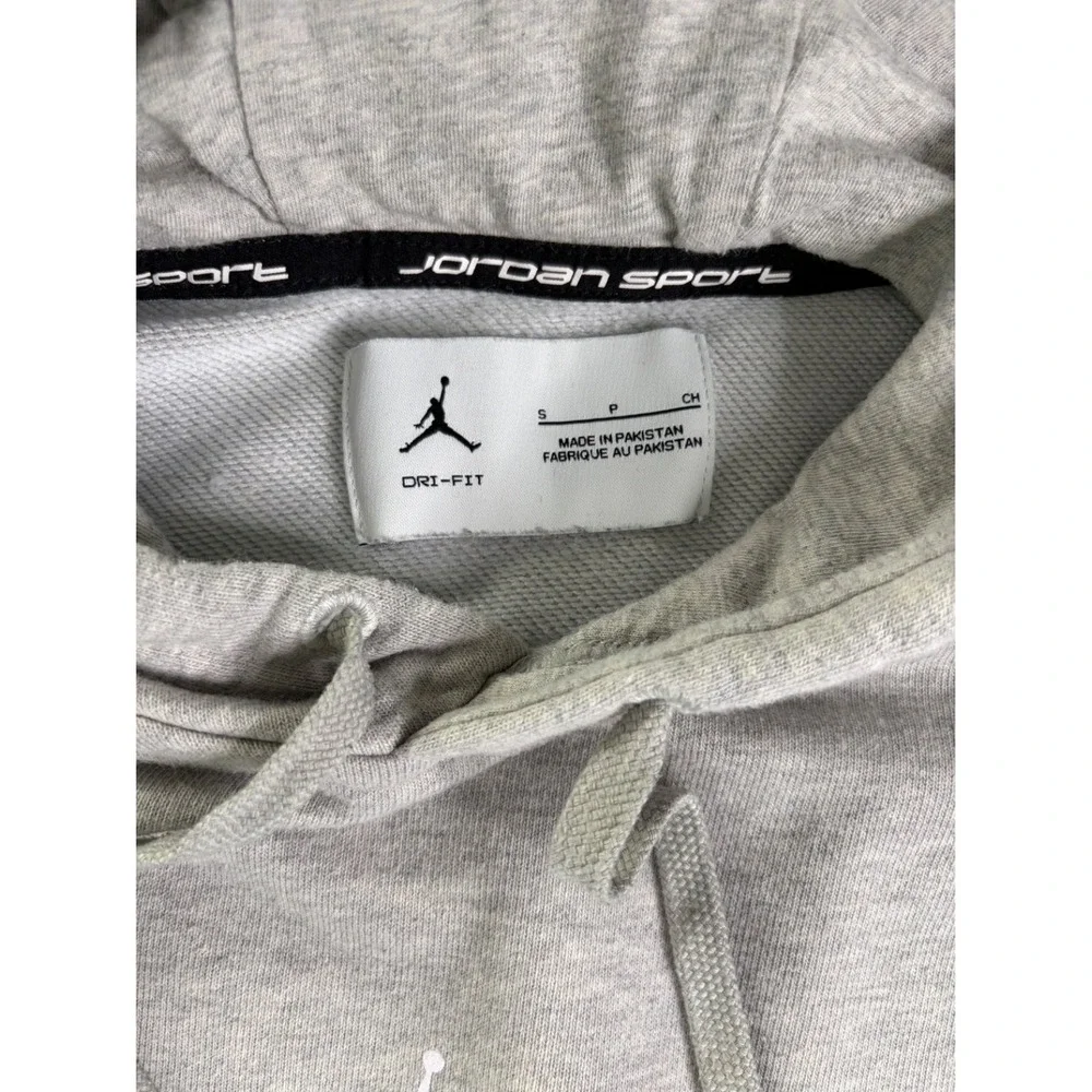 Jordan Sport Dri-FIT Pullover Hoodie Mens Size S Heather Gray Jumpman Logo